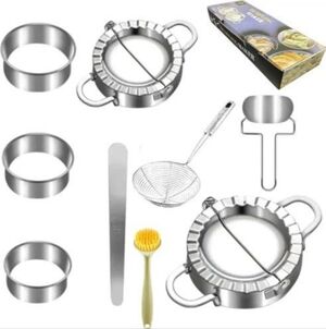 Palpana Dumpling Maker Set, Mold Press Spatula, Brush, Fry Basket New